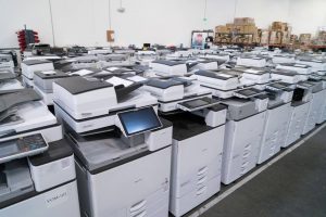 our warehouse full of used copiers for sale